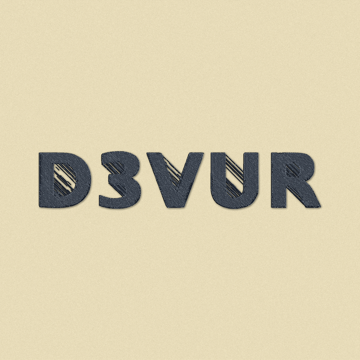 D3VUR Wordmark embroidery simulation