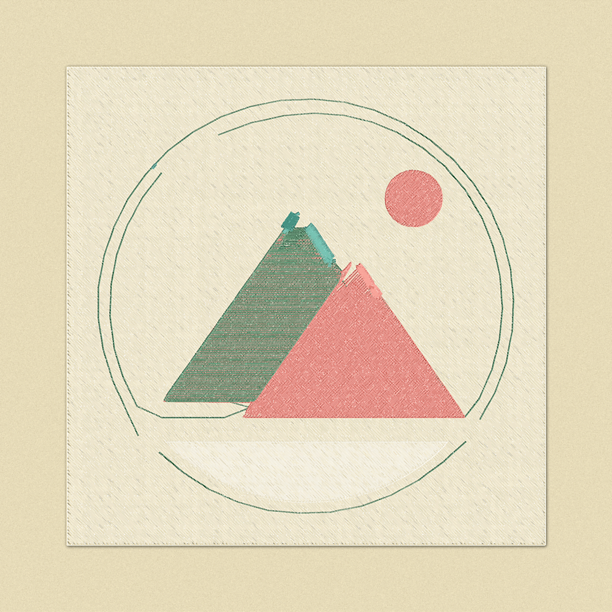 Mountain Crest embroidery simulation