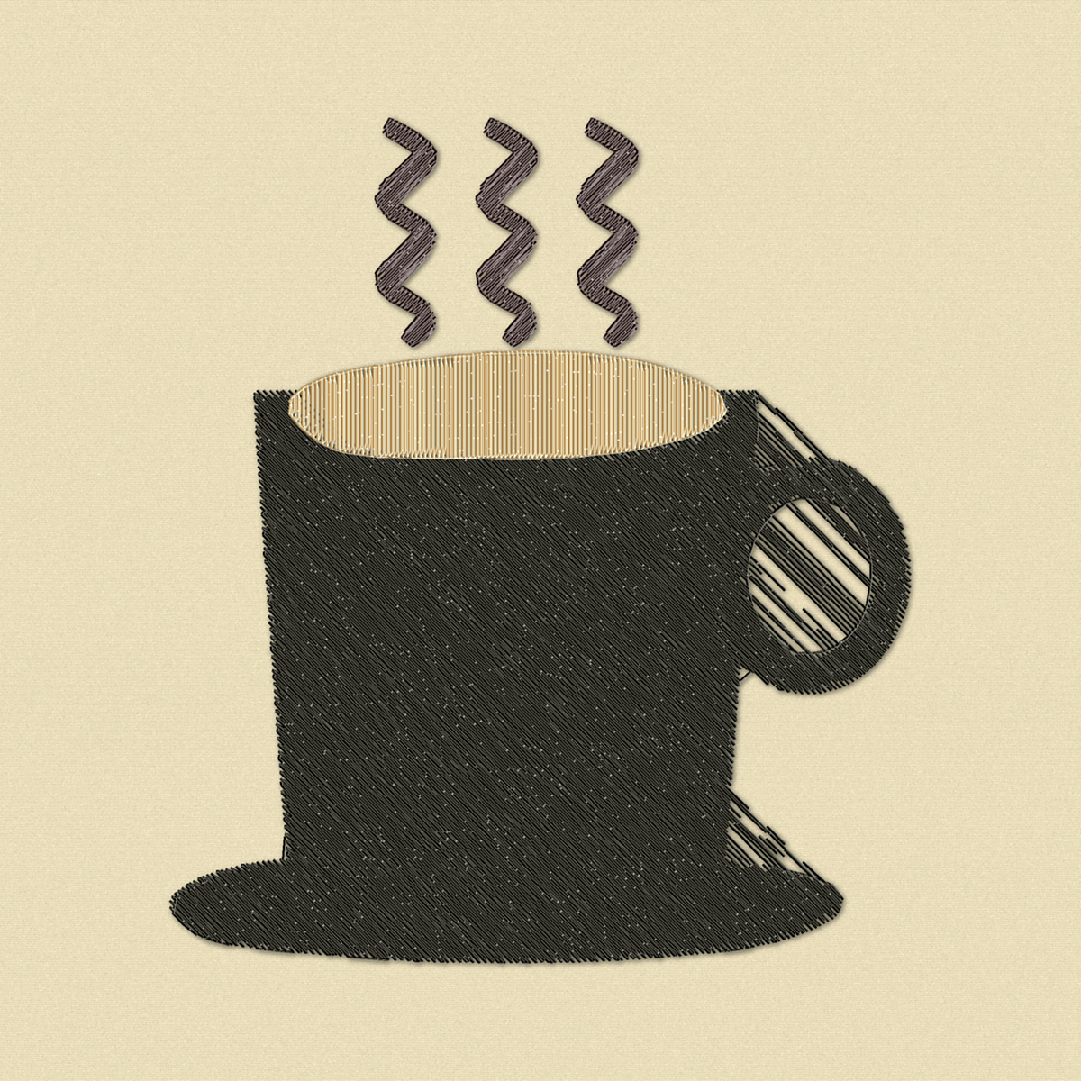 Coffee Cup embroidery simulation